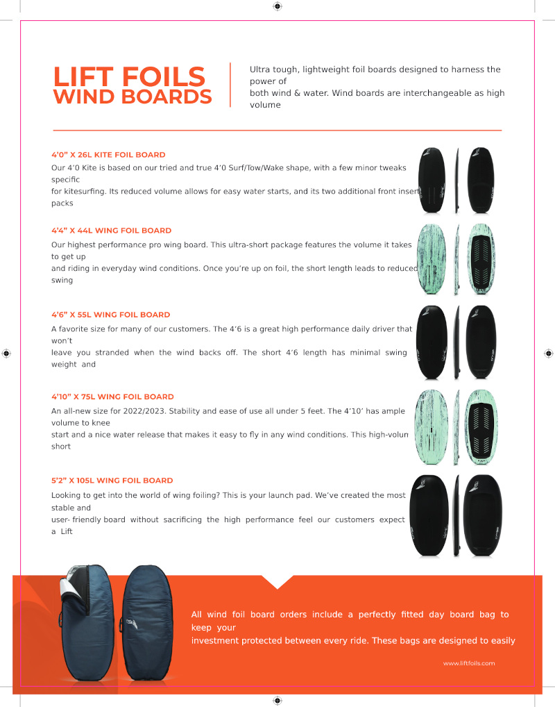 Lift Foils Wind Boards